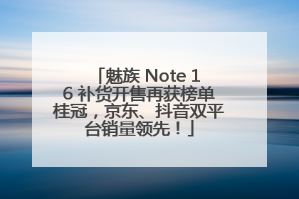 魅族 Note 16 补货开售再获榜单桂冠，京东、抖音双平台销量领先！