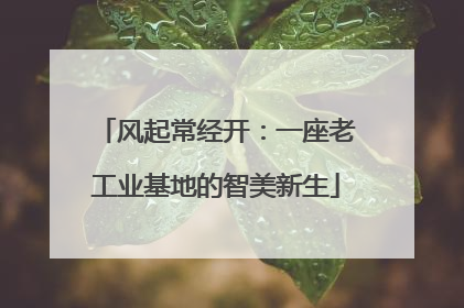 风起常经开：一座老工业基地的智美新生