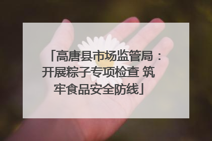 高唐县市场监管局：开展粽子专项检查 筑牢食品安全防线