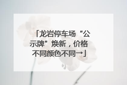 龙岩停车场“公示牌”焕新，价格不同颜色不同→