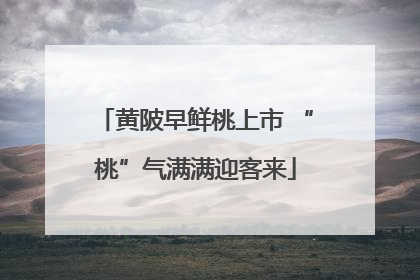 黄陂早鲜桃上市 “桃”气满满迎客来