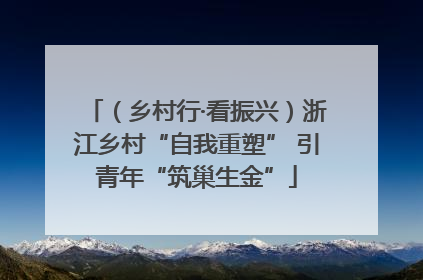 （乡村行·看振兴）浙江乡村“自我重塑” 引青年“筑巢生金”