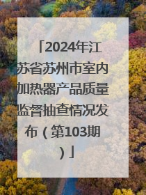 2024年江苏省苏州市室内加热器产品质量监督抽查情况发布（第103期）