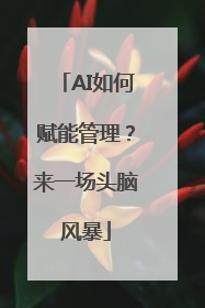 AI如何赋能管理？来一场头脑风暴