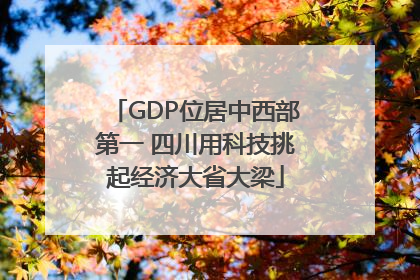 GDP位居中西部第一 四川用科技挑起经济大省大梁
